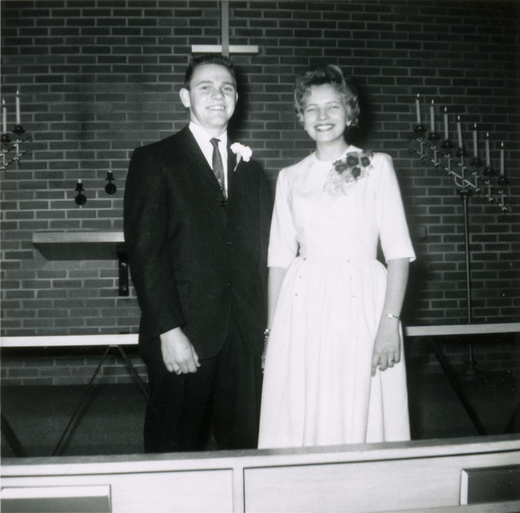 Joyce Yost and Mel Roberts at their wedding