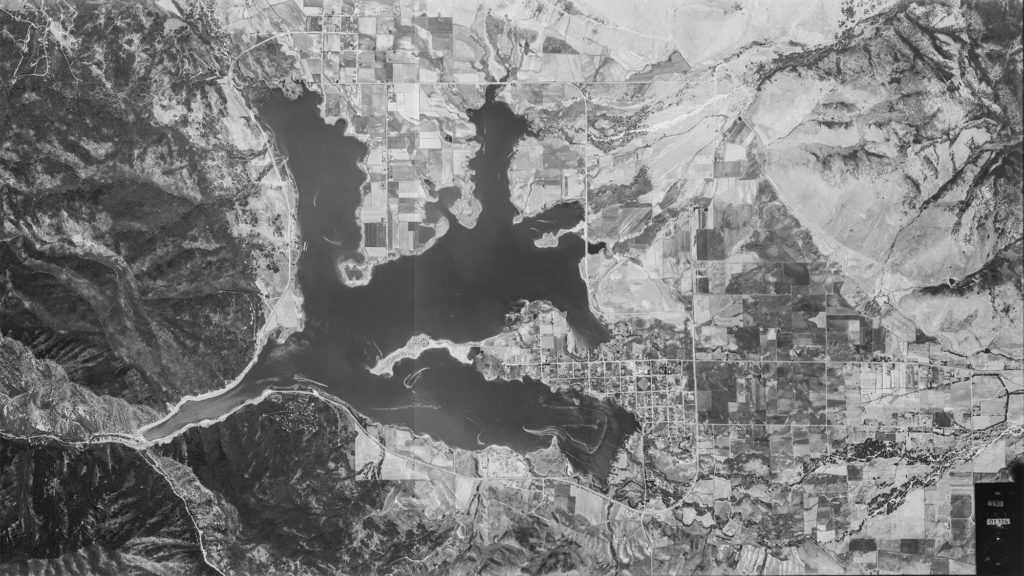 Huntsville Utah Pineview reservoir 1973 aerial