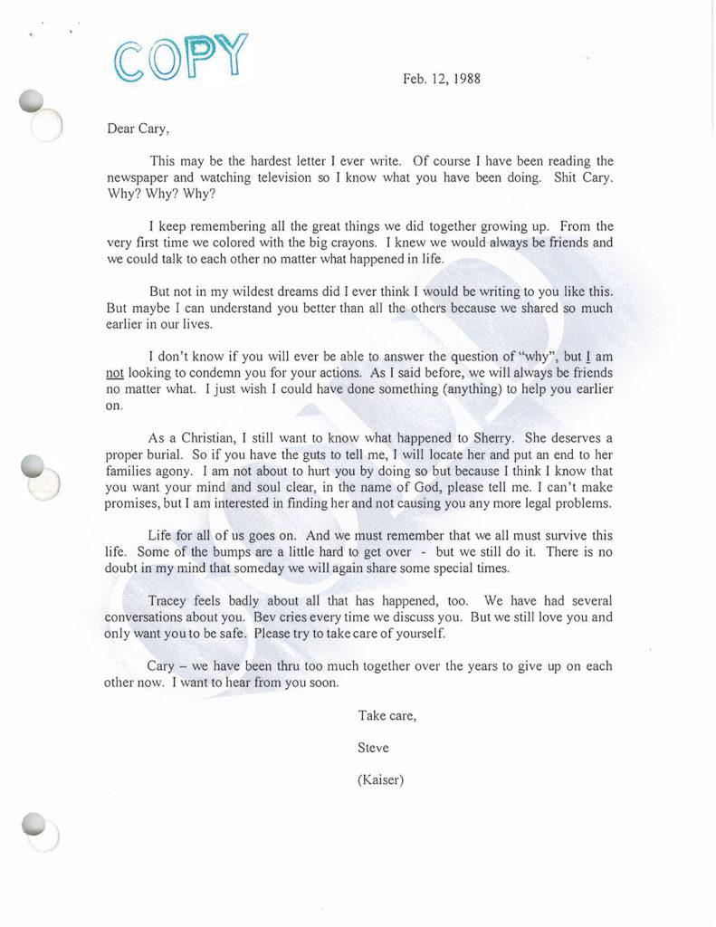 Cary Hartmann Steve Bartlett Sheree Warren letter